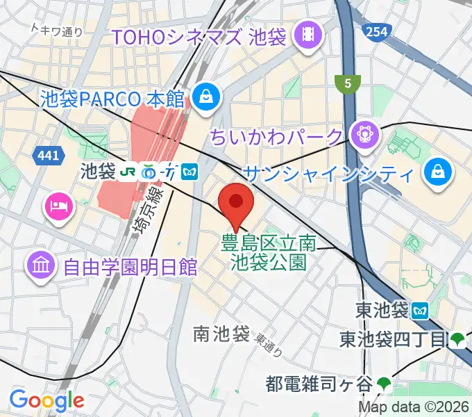 クロサワ楽器池袋店 アコースティック館の地図