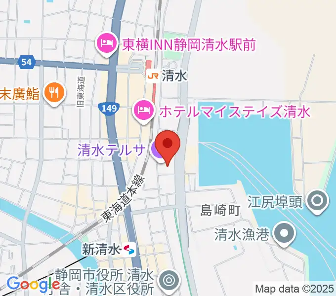 清水テルサの地図