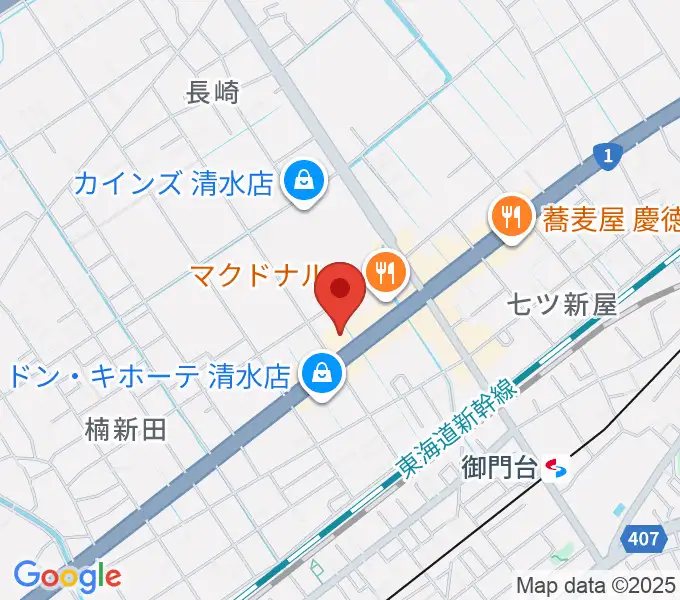 音楽天国 静岡草薙店の地図