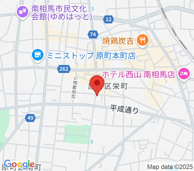 オアシス楽器店 原町店の地図