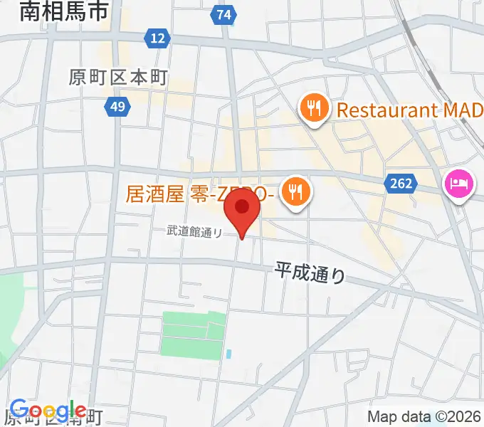 オアシス楽器店 原町店の地図