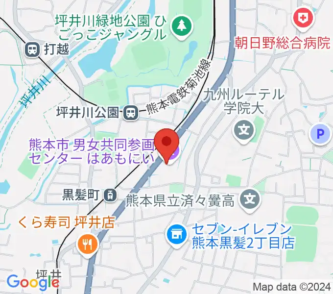 熊本市男女共同参画センターはあもにいの地図