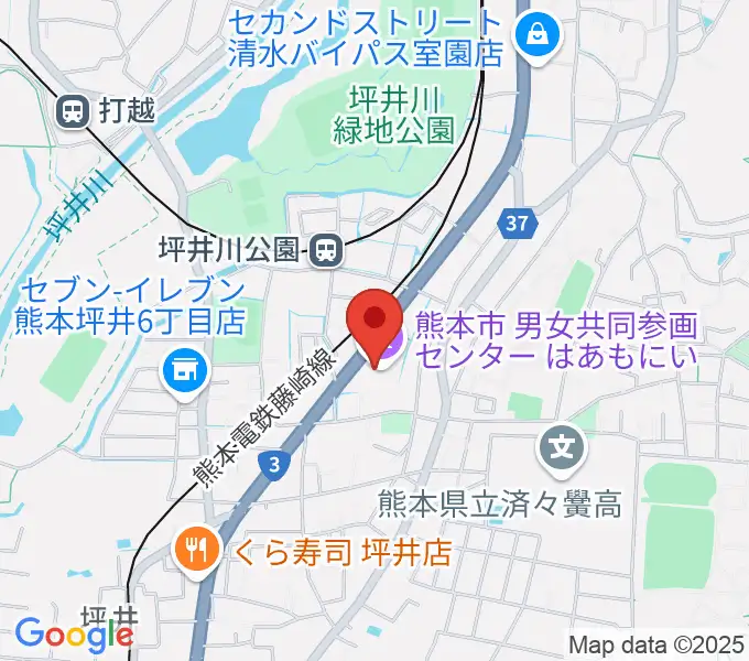 熊本市男女共同参画センターはあもにいの地図