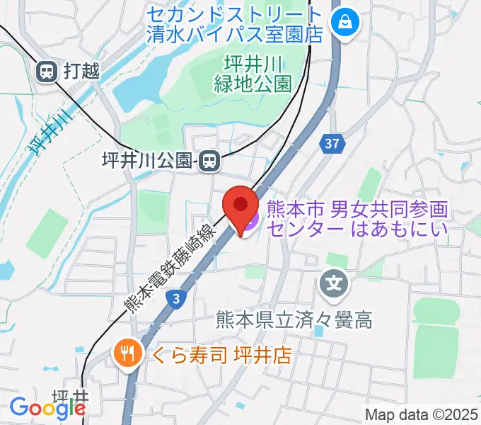熊本市男女共同参画センターはあもにいの地図