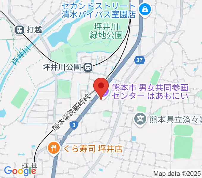 熊本市男女共同参画センターはあもにいの地図