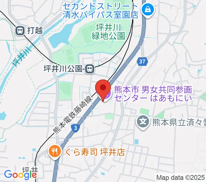 熊本市男女共同参画センターはあもにいの地図