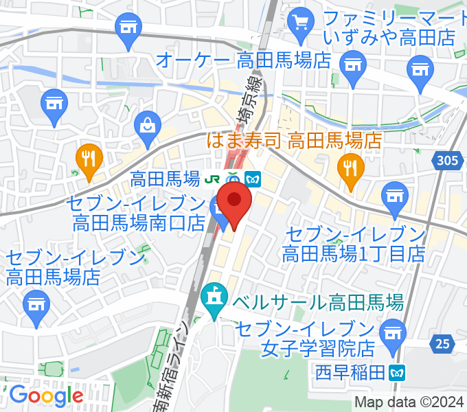 ダンススタジオBASS ON TOP高田馬場の場所