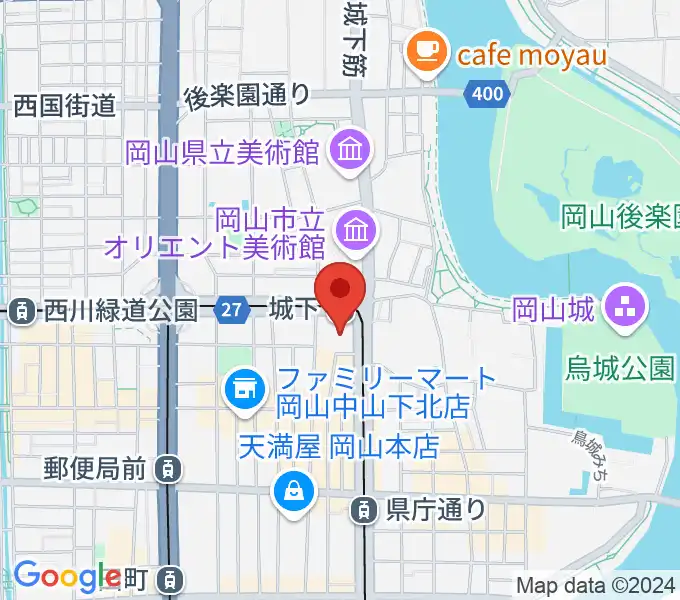 ヤマハミュージック 岡山店の地図