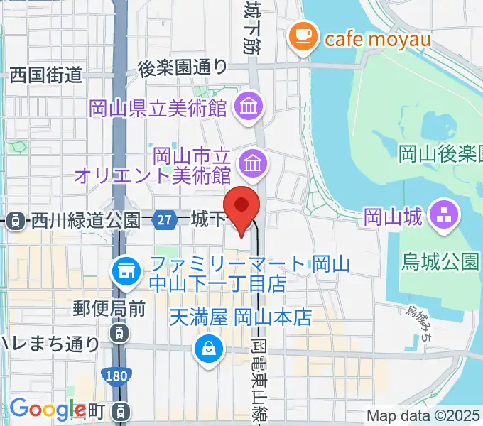 ヤマハミュージック 岡山店の地図
