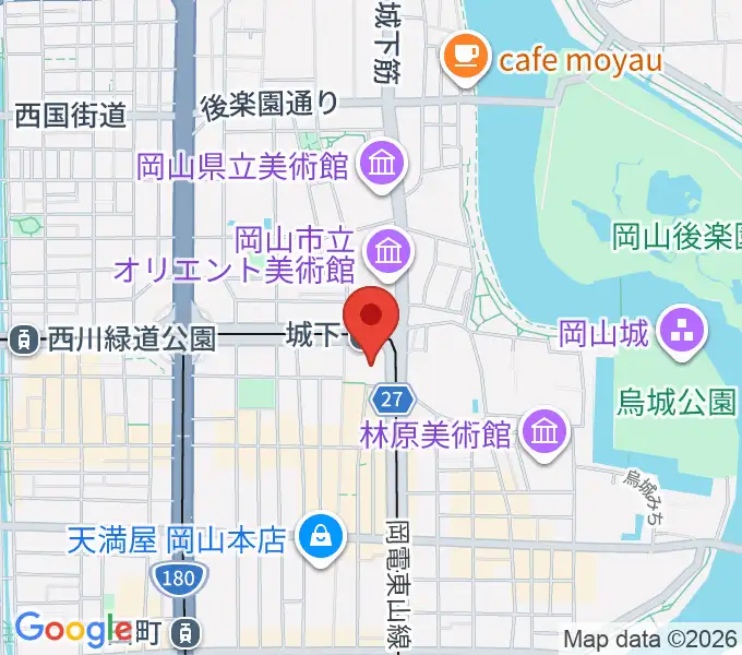 ヤマハミュージック 岡山店の地図
