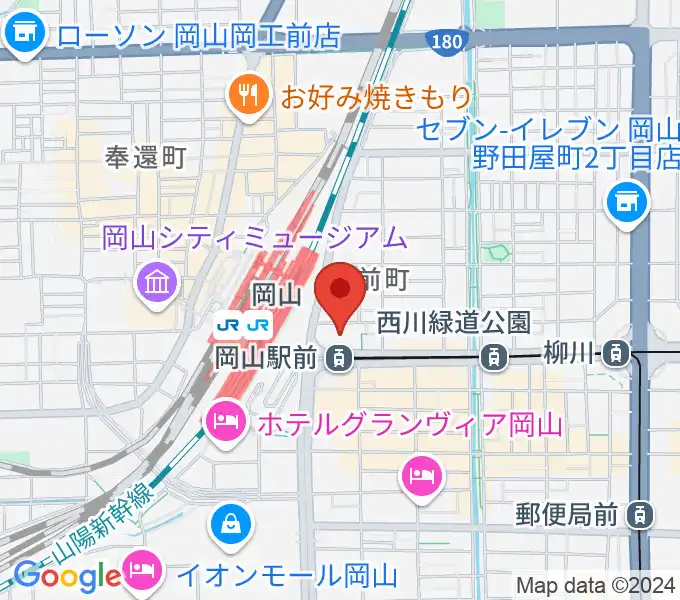 ミュージックアベニュー岡山の地図