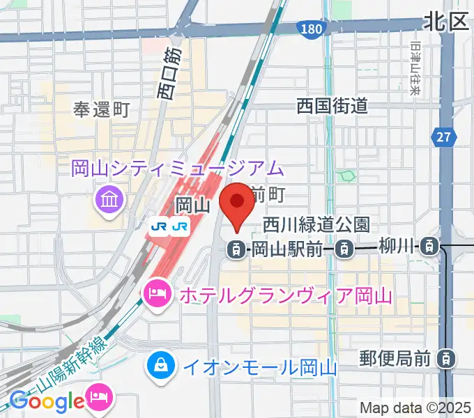 ミュージックアベニュー岡山の地図