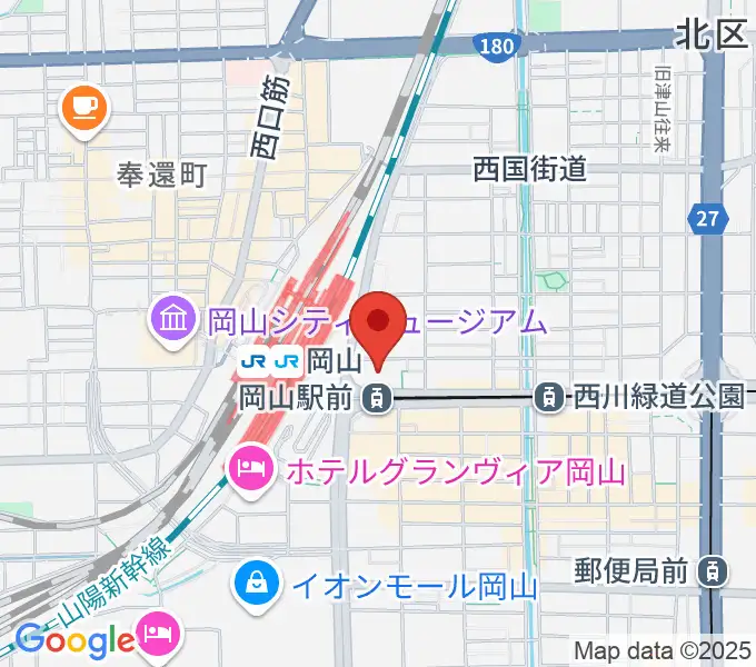 ミュージックアベニュー岡山の地図