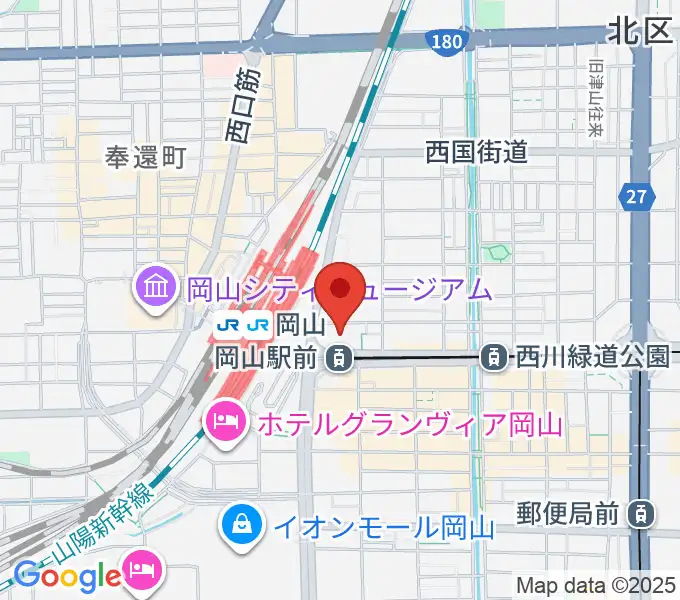 ミュージックアベニュー岡山の地図