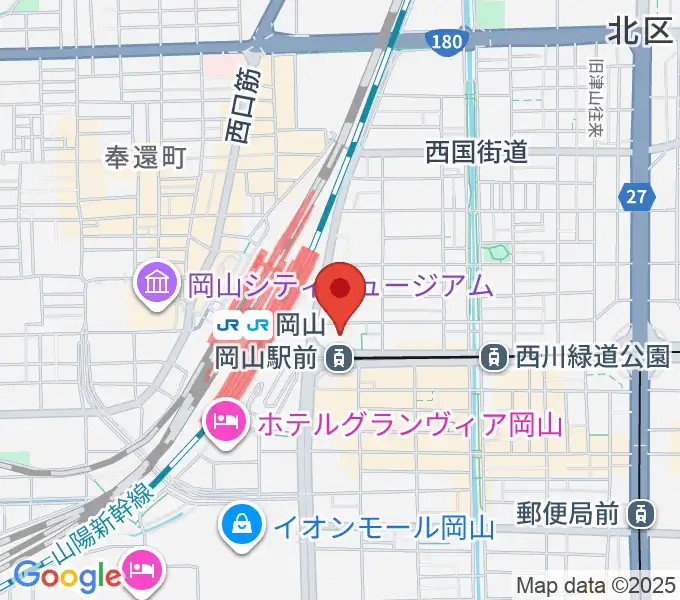 ミュージックアベニュー岡山の地図