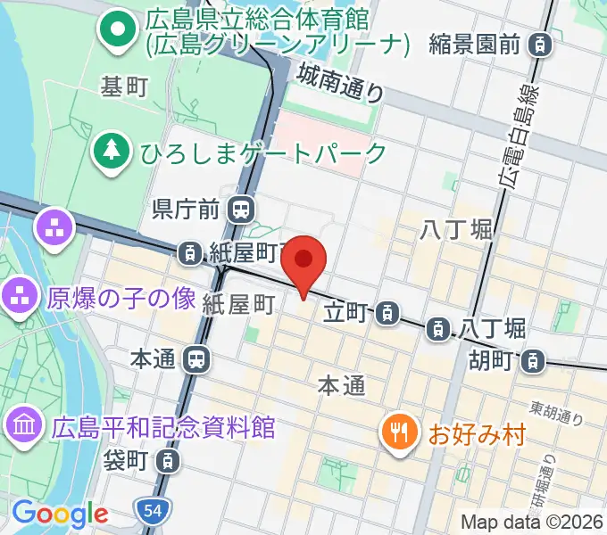 ヤマハミュージック 広島店の地図