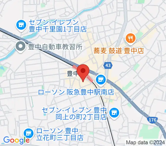 とよなか男女共同参画推進センターすてっぷの地図