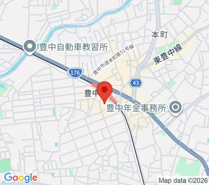 とよなか男女共同参画推進センターすてっぷの地図