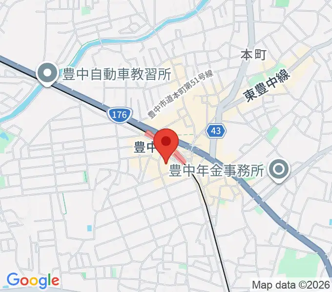 とよなか男女共同参画推進センターすてっぷの地図