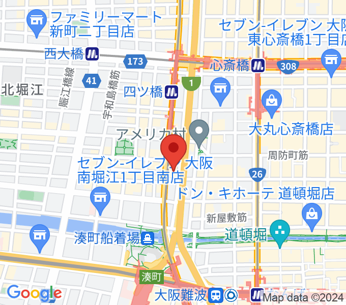 ヤマハミュージック 大阪なんば店の場所