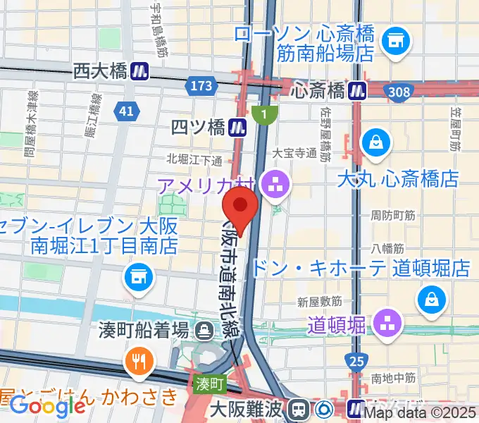 ヤマハミュージック 大阪なんば店の地図