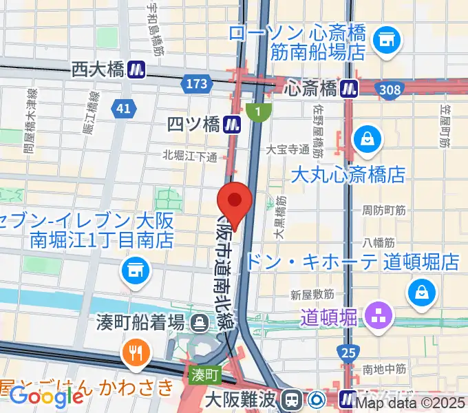 ヤマハミュージック 大阪なんば店の地図
