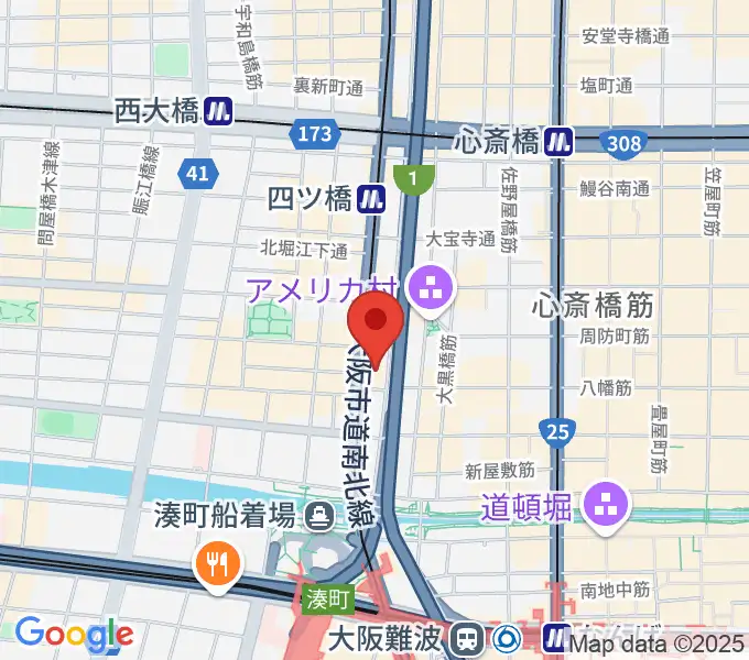 ヤマハミュージック 大阪なんば店の地図
