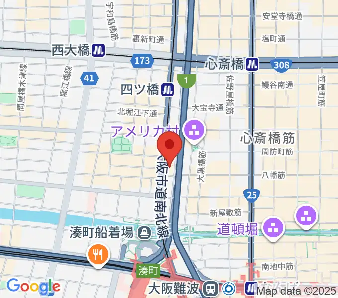 ヤマハミュージック 大阪なんば店の地図