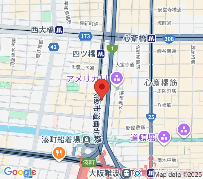 ヤマハミュージック 大阪なんば店の地図