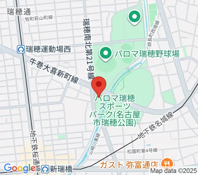 瑞穂文化小劇場の地図