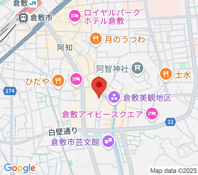 大原美術館の地図