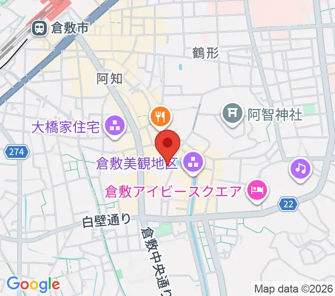 大原美術館の地図