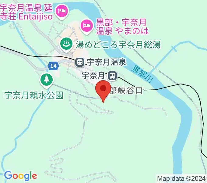 黒部市宇奈月国際会館セレネの地図