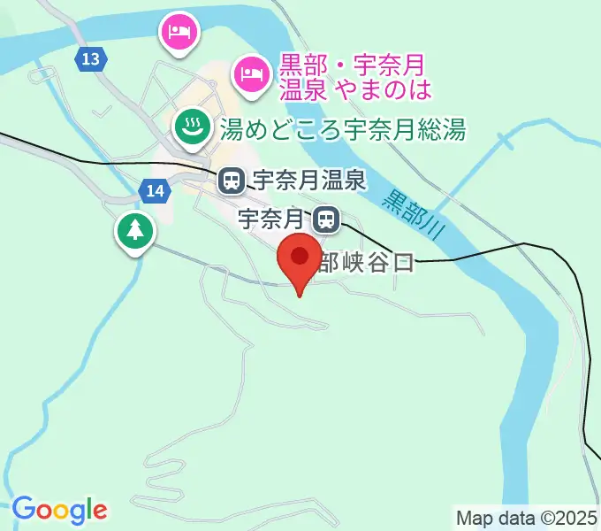 黒部市宇奈月国際会館セレネの地図