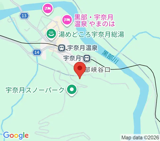 黒部市宇奈月国際会館セレネの地図