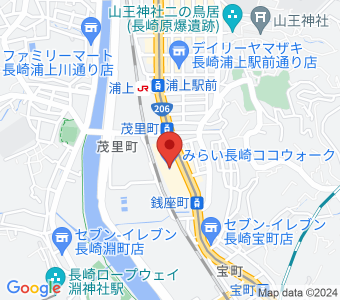 ヤマハミュージック長崎店の場所