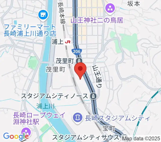 ヤマハミュージック長崎店の地図