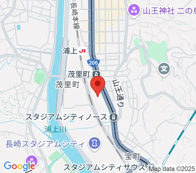 ヤマハミュージック長崎店の地図