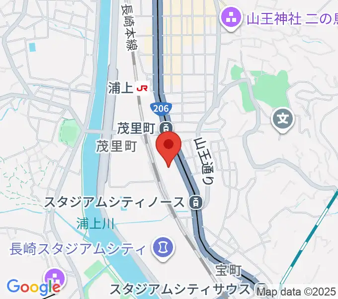 ヤマハミュージック長崎店の地図