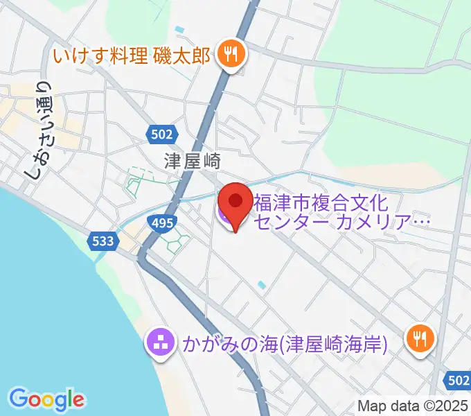 福津市文化会館カメリアホールの地図