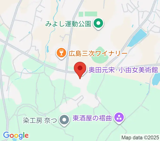奥田元宋・小田女美術館の地図