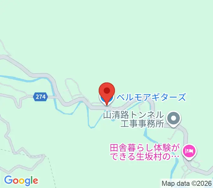 ベルモアギターズの地図