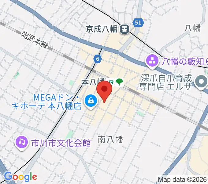 リンキィディンク本八幡の地図