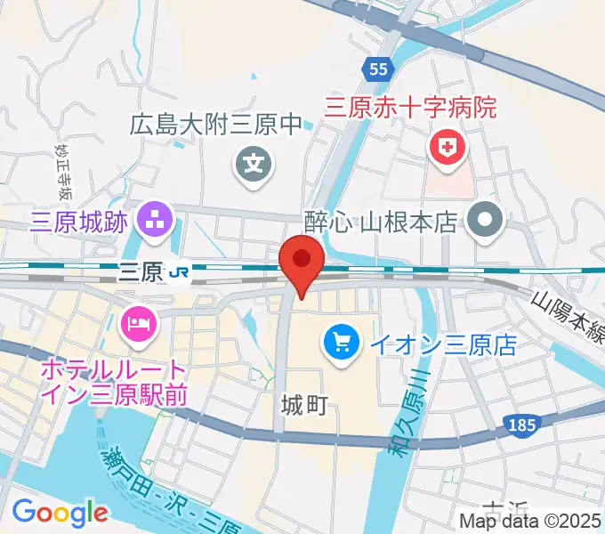 ワタナベミュージックラボ 三原本店の地図