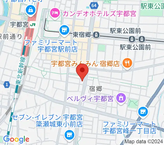 ヤマハミュージック 宇都宮店の地図