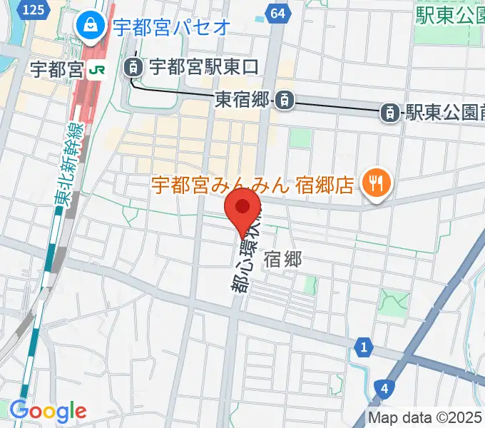 ヤマハミュージック宇都宮店の地図