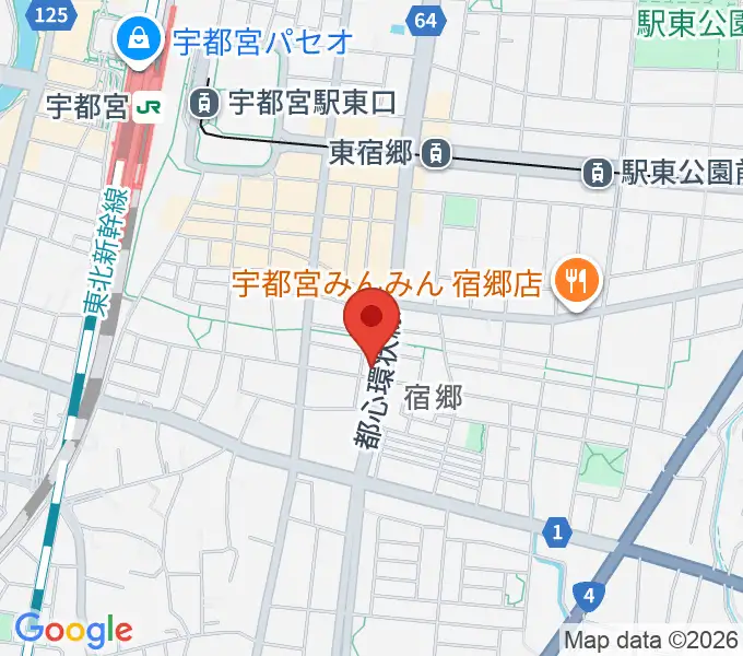 ヤマハミュージック宇都宮店の地図