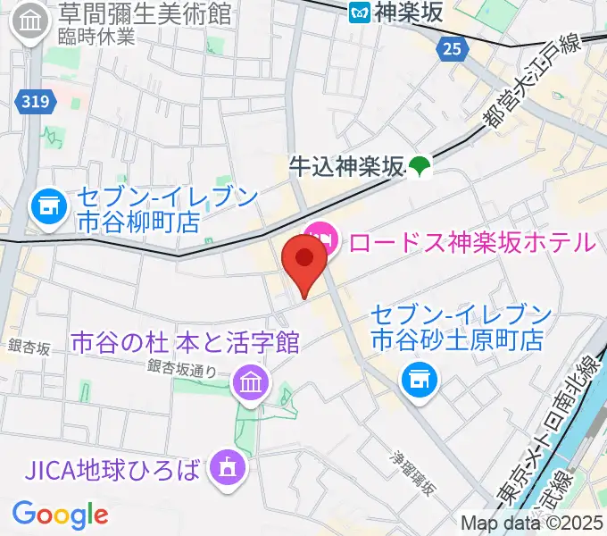 ミュージックスタジオユニバースの地図