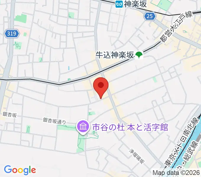 ミュージックスタジオユニバースの地図