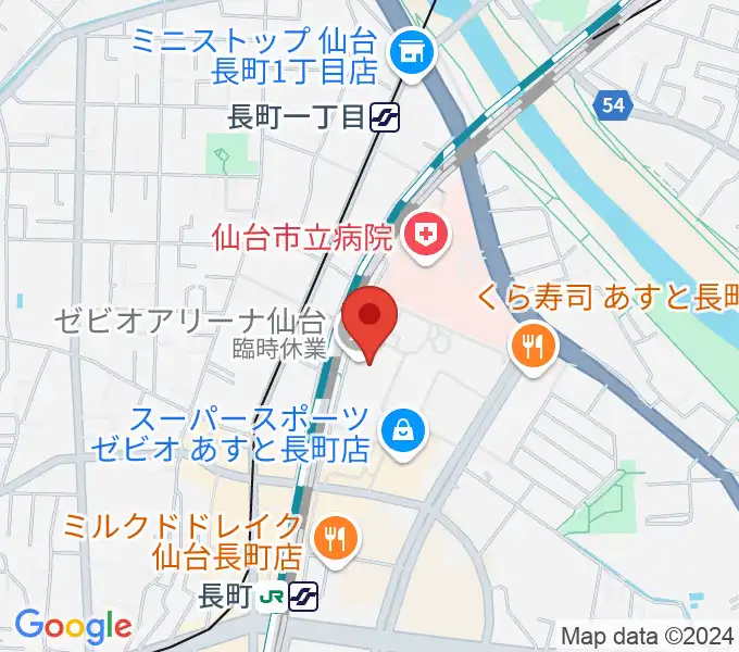 ゼビオアリーナ仙台の地図